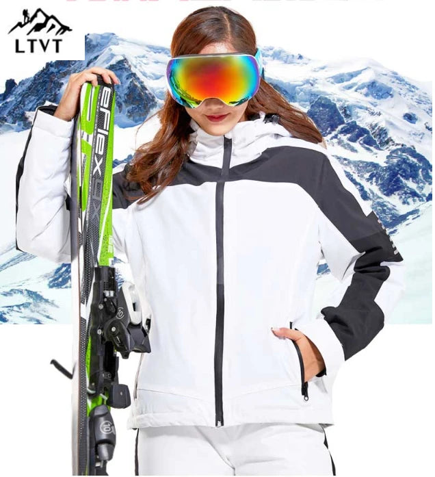 LTVT Double Board Female Ski Suit Couple Single Double Board Waterproof Thick Hanging Strap Detachable Slim fit Women Ski Set