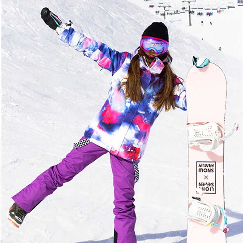 30 Ski Suit Women Snowboard Jacket And Mountain Skiing Pants Waterproof Windproof Breathable Outdoor Winter Warm Coat Snow Set