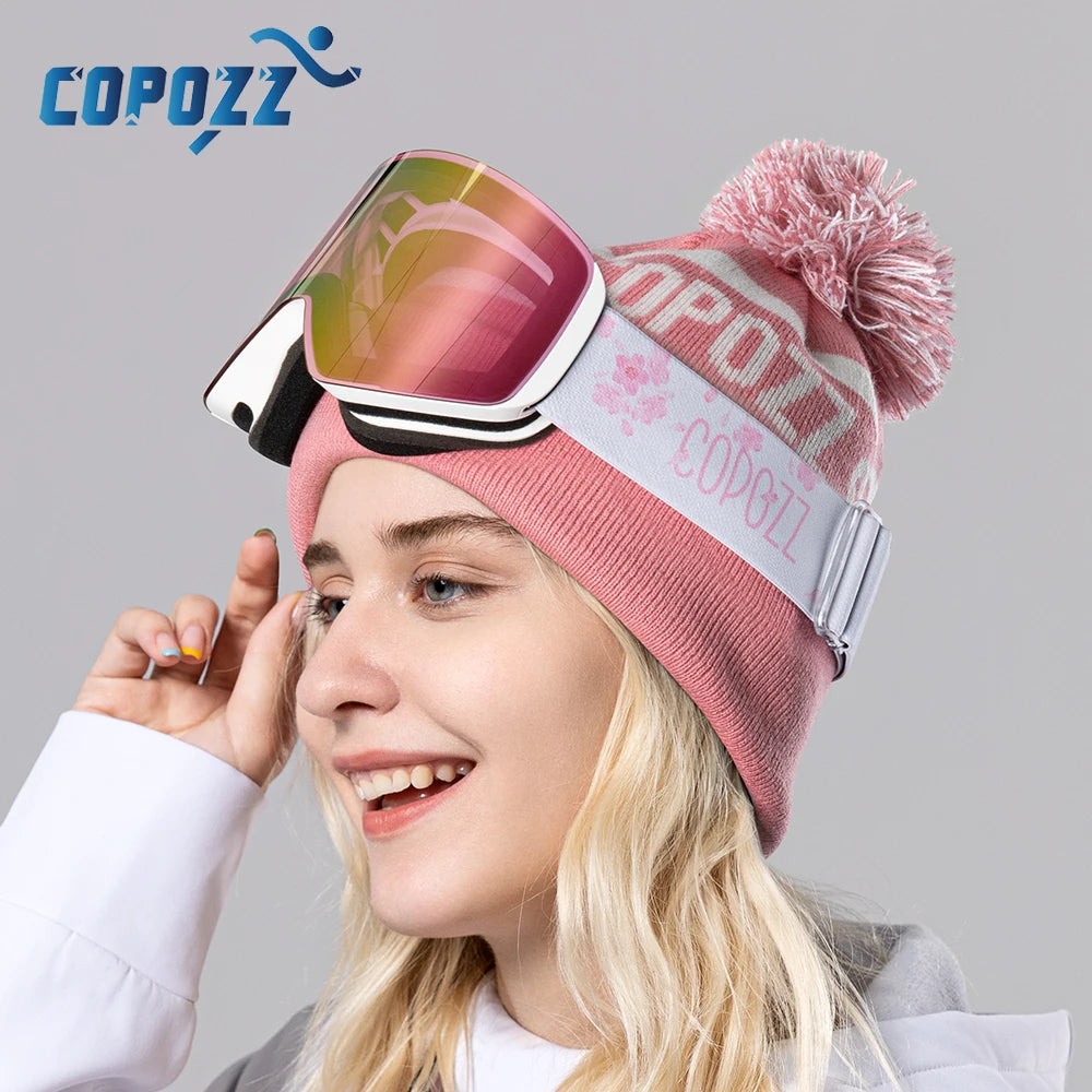 COPOZZ Professional Winter Ski Goggles Magnetic Quick-Change Double Layers Anti-Fog Snowboard goggles Men Women Ski Equipment