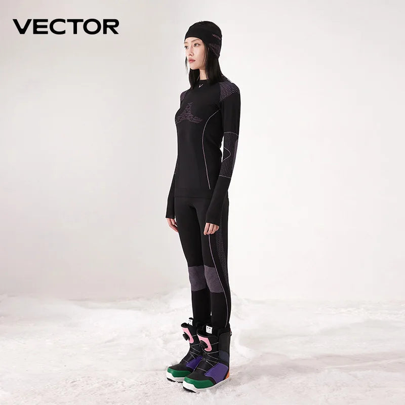 VECTOR Women Ski Thermal Underwear Sets Sports Quick Dry Tracksuit Fitness Workout Exercise Tight Shirts Jackets Sport Suits