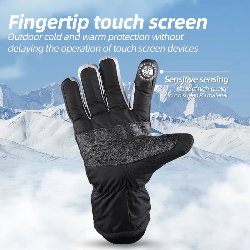 PHMAX Winter Ski Gloves Men Women Gloves Touch Cold Snowboard Motorcycle Cycle Gloves Outdoor Sports Warm Thermal Fleece Running