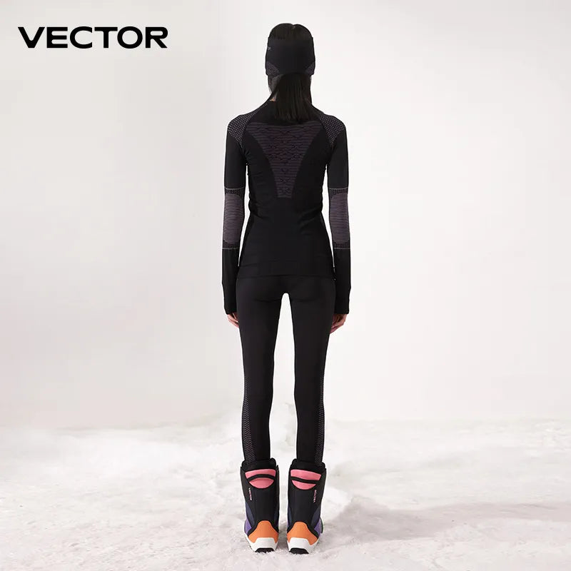 VECTOR Women Ski Thermal Underwear Sets Sports Quick Dry Tracksuit Fitness Workout Exercise Tight Shirts Jackets Sport Suits