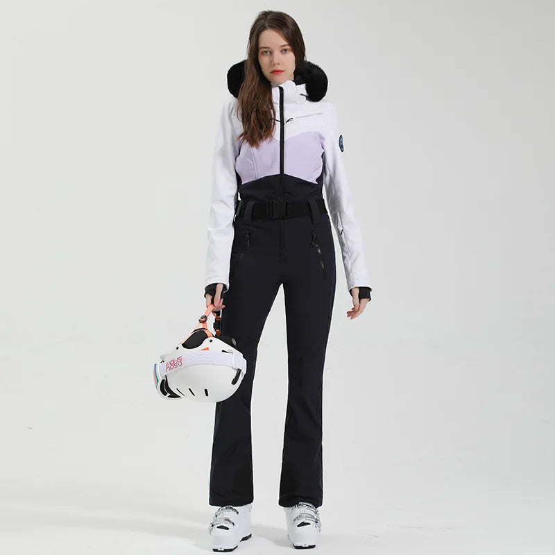 2023 Winter Ski Suit Women One-Piece Snowboarding Overalls Women Outdoor Snowboarding Jacket Skiing Set Jumpsuits Waterproof