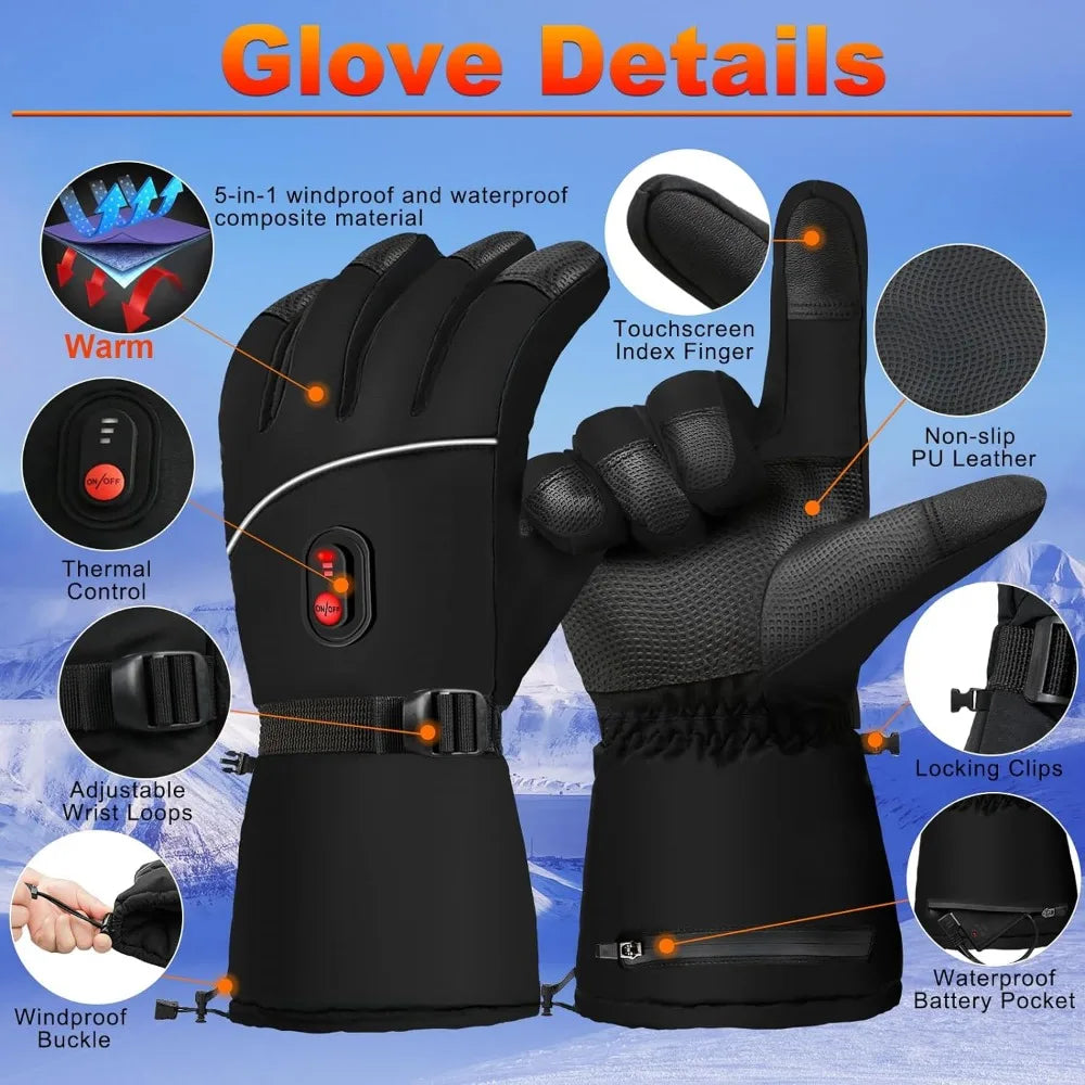 Electric Heated Gloves Winter Camping Waterproof Gloves Outdoor Cycling Skiing Gloves Working Gloves As A Gift