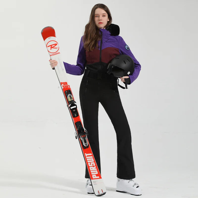 2023 Winter Ski Suit Women One-Piece Snowboarding Overalls Women Outdoor Snowboarding Jacket Skiing Set Jumpsuits Waterproof