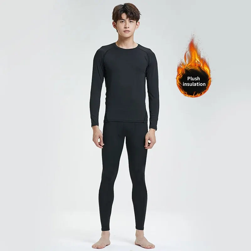 Ski Quick Drying Clothes For Men'S Equipment, Warm Underwear, Tight Pants, Sportswear, Running Suit, Plush Inner Lining, Winter