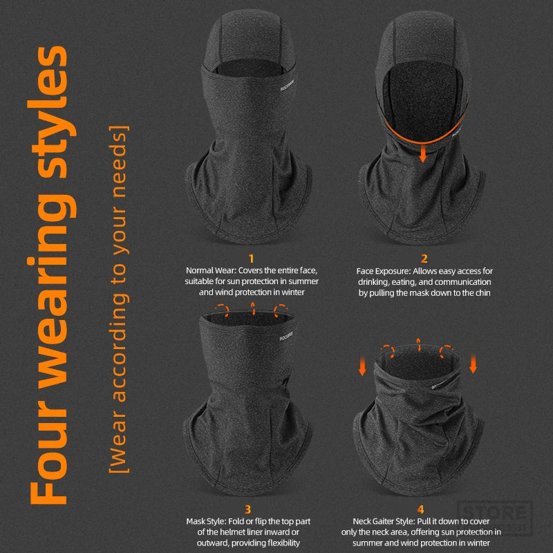 ROCKBROS Winter Face Mask Breathable Ski Cycling Scarf Running Training Balaclava Outdoor Sports Warm Winderproof Bike Equipment