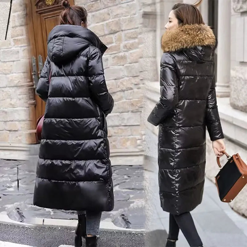 Big Fur Parkas Waterproof Winter Jacket Women 2023 Korean Hooded Winter Warm Down Jacket Female Long Parkas Women Winter Coat