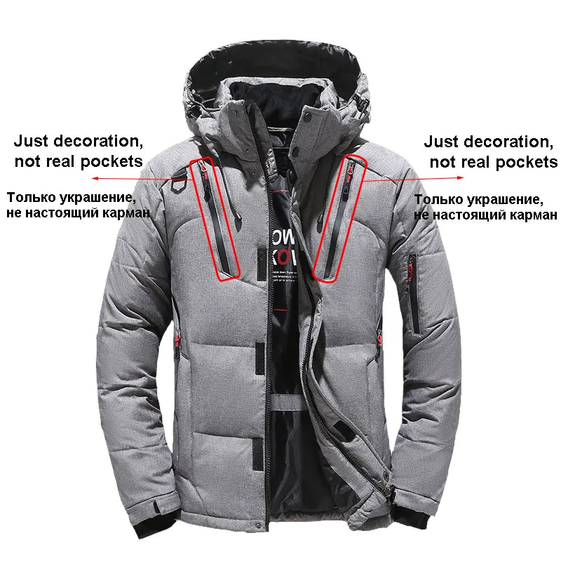 New Thermal Winter Ski Suit Men Windproof Skiing Down Jacket and Bibs Pants Set Male Snow Costume Snowboard Wear Overalls