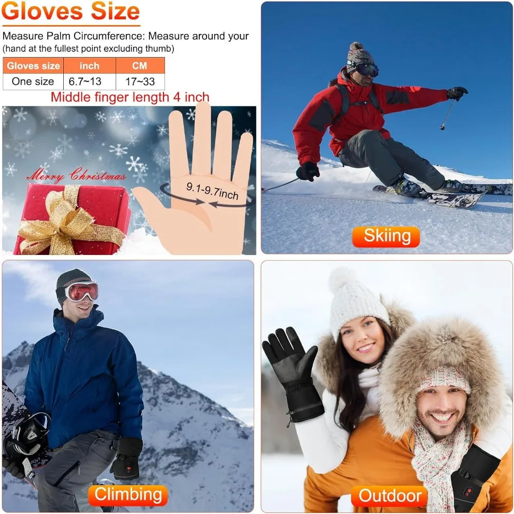 Electric Heated Gloves Winter Camping Waterproof Gloves Outdoor Cycling Skiing Gloves Working Gloves As A Gift