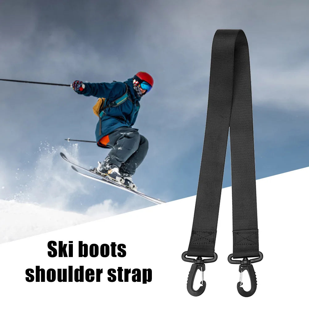 73cm Boot Carry Sling Strap Thickened Ski Boots Carrying Leash Portable Fixing Protect with Hook for Men Women Skiing Equipment