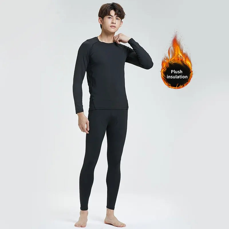 Ski Quick Drying Clothes For Men'S Equipment, Warm Underwear, Tight Pants, Sportswear, Running Suit, Plush Inner Lining, Winter