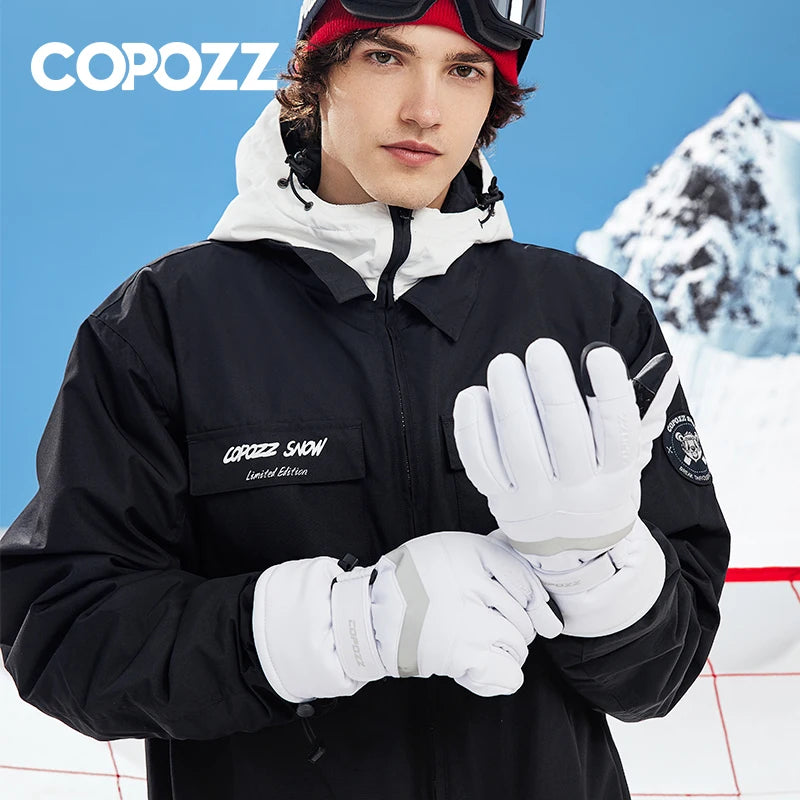 COPOZZ Winter Ski Gloves Hipora Diaphragm 3M Thinsulate Snowboard Gloves Thermal Warm Touch Screen Skiing Gloves Men Women