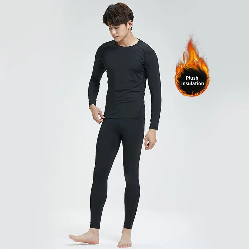 Ski Quick Drying Clothes For Men'S Equipment, Warm Underwear, Tight Pants, Sportswear, Running Suit, Plush Inner Lining, Winter