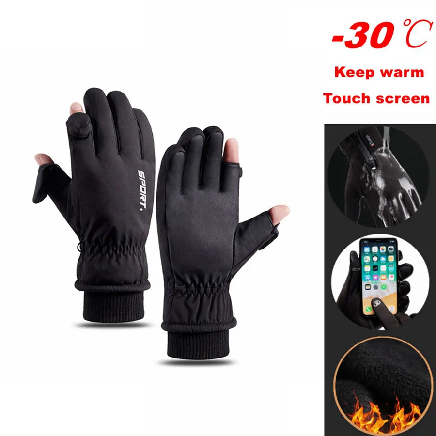 Winter Skiing Touch Screen Gloves Cycling Windproof Warm Gloves Snowboard Outdoor Warm Motorcycle Mittens Ski Gloves Men Women