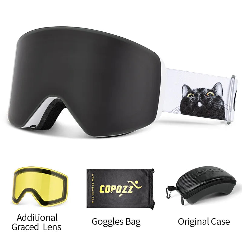 COPOZZ Professional Winter Ski Goggles Magnetic Quick-Change Double Layers Anti-Fog Snowboard goggles Men Women Ski Equipment