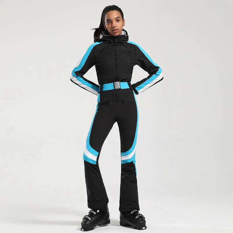 2023 New One-Piece Ski Suit Women Slim Outdoor Snowboard Warm Skiing Set Overalls WindProof Waterproof Winter Clothing