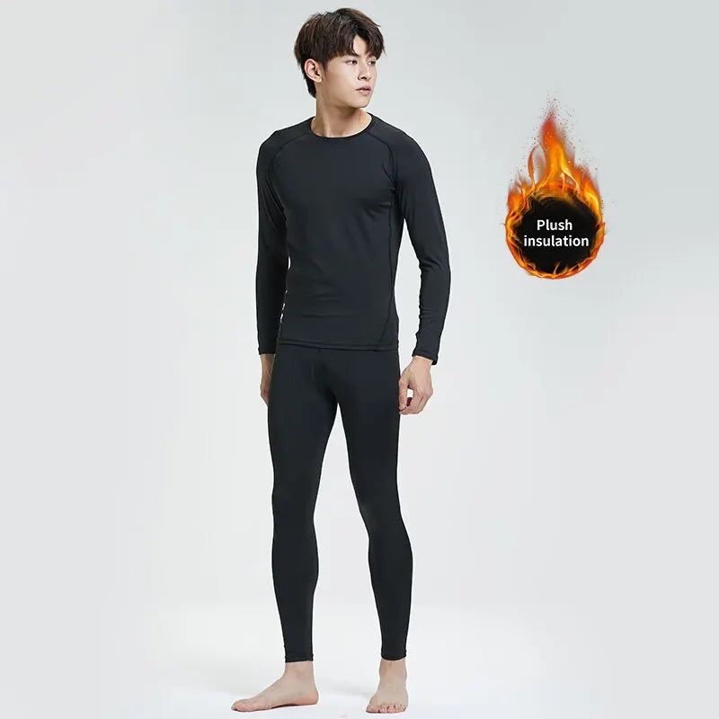 Ski Quick Drying Clothes For Men'S Equipment, Warm Underwear, Tight Pants, Sportswear, Running Suit, Plush Inner Lining, Winter