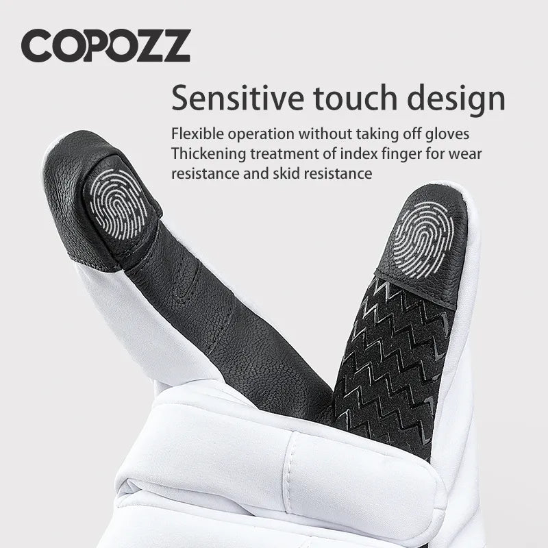 COPOZZ Winter Ski Gloves Hipora Diaphragm 3M Thinsulate Snowboard Gloves Thermal Warm Touch Screen Skiing Gloves Men Women