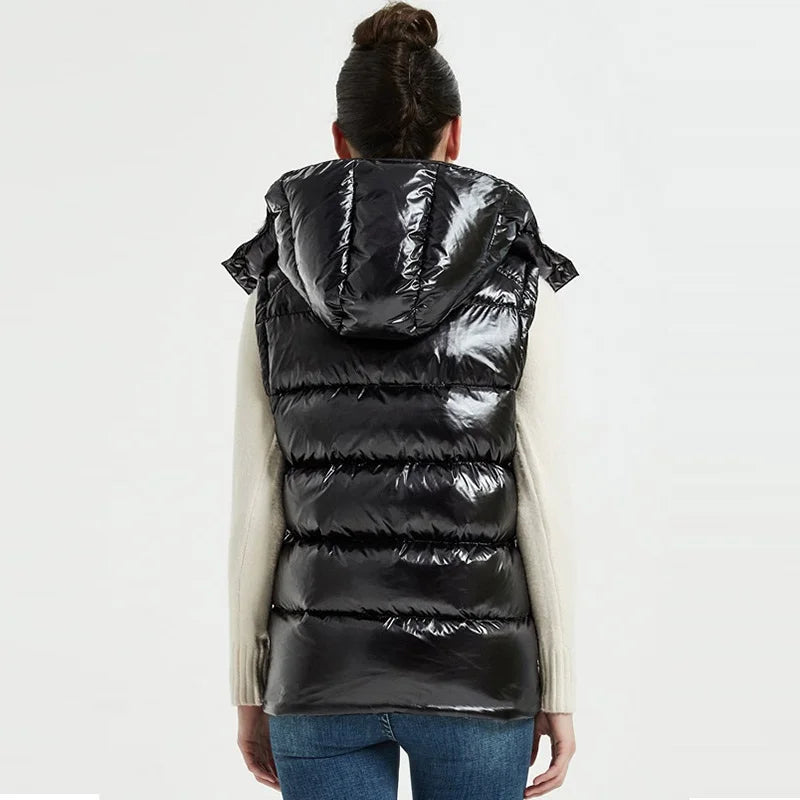 Fake Fur Waterproof Vest Woman Jacket Coat Woman Puffer Vest Autumn Winter Outwear Puffer Vest Female Sleeveless Jacket 2023 New