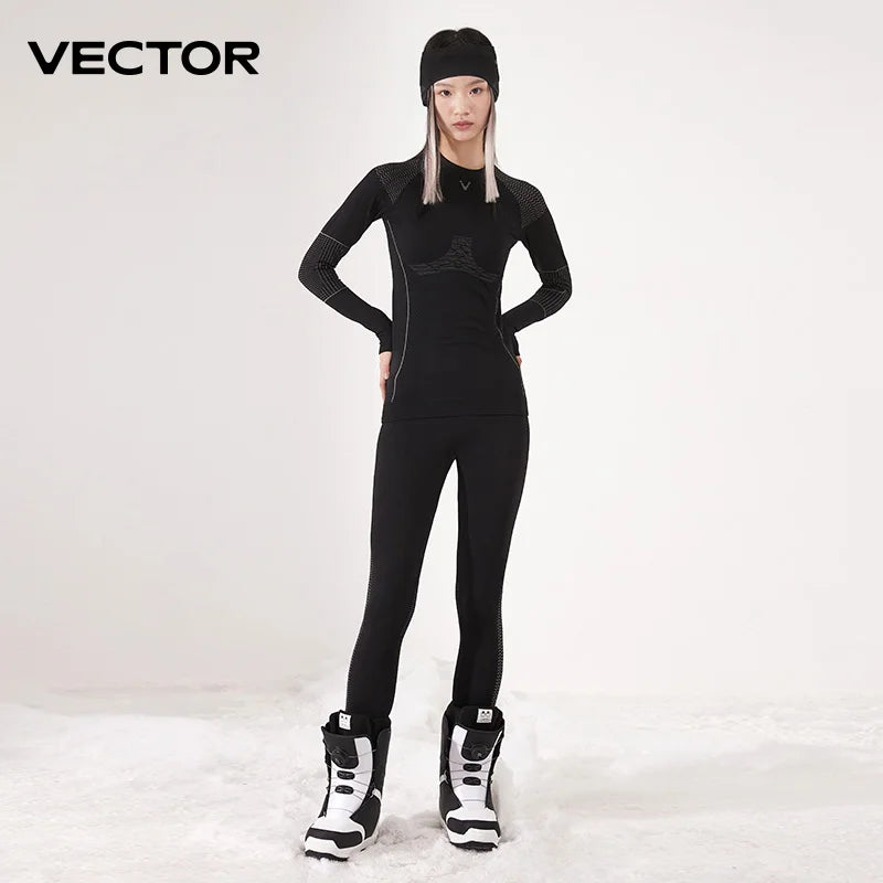 VECTOR Women Ski Thermal Underwear Sets Sports Quick Dry Tracksuit Fitness Workout Exercise Tight Shirts Jackets Sport Suits