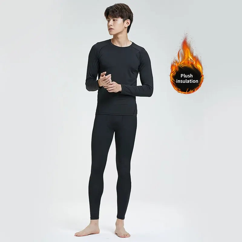 Ski Quick Drying Clothes For Men'S Equipment, Warm Underwear, Tight Pants, Sportswear, Running Suit, Plush Inner Lining, Winter