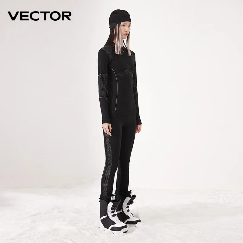 VECTOR Women Ski Thermal Underwear Sets Sports Quick Dry Tracksuit Fitness Workout Exercise Tight Shirts Jackets Sport Suits